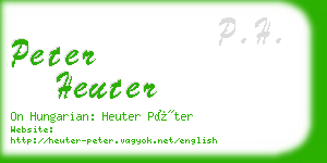 peter heuter business card